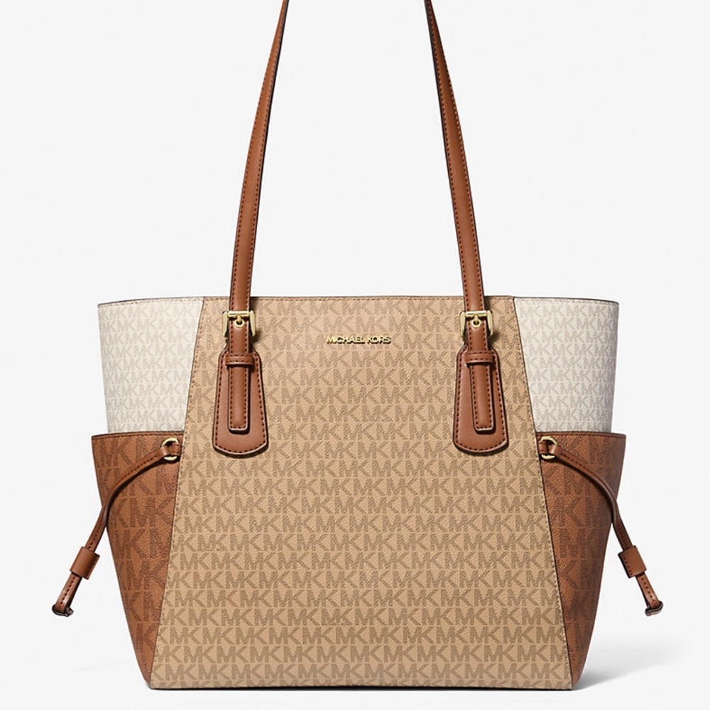Michael Kors Voyager Lg EW Top Zip Color-Block Logo Shoulder Tote
Camel Mult
NWT